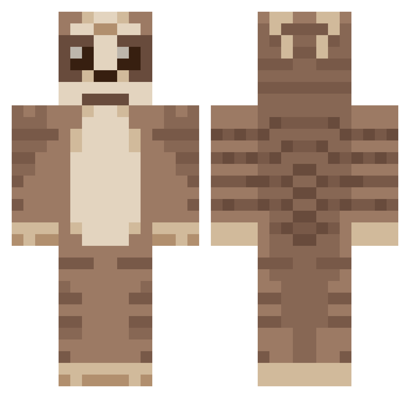 Meerkat_2110 Minecraft skin, front and back view
