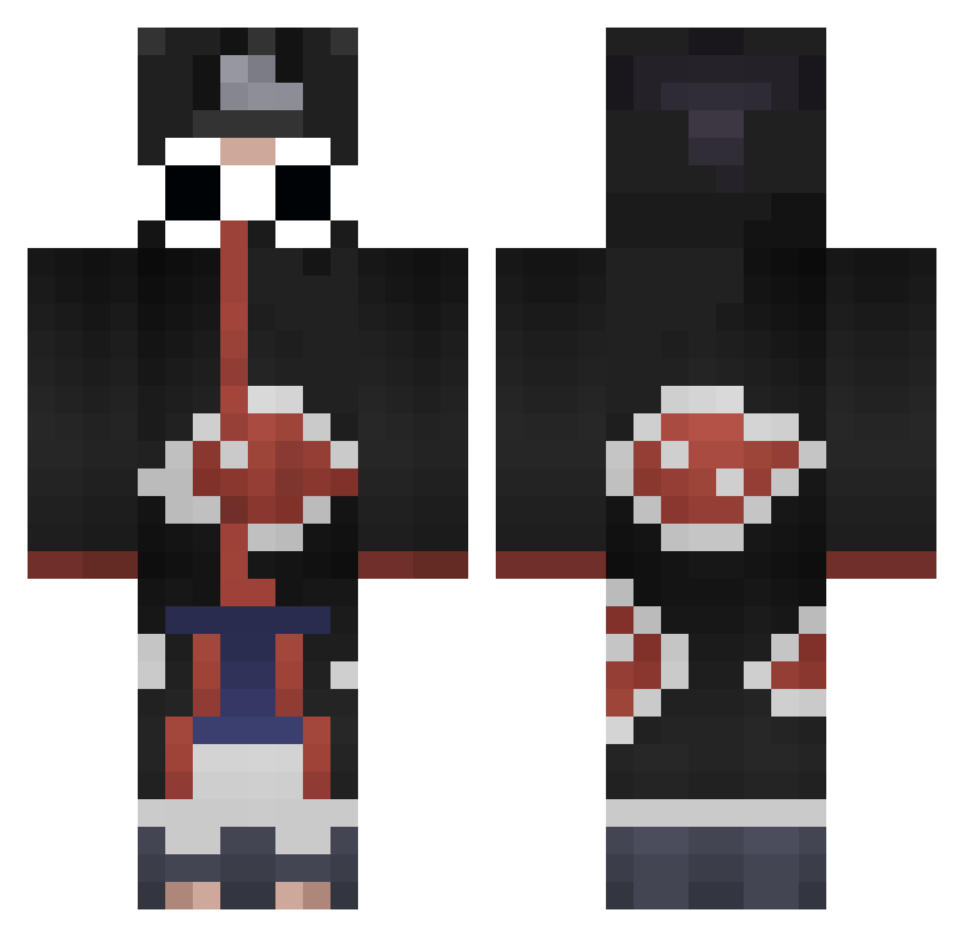 Scoppy Minecraft skin, front and back view