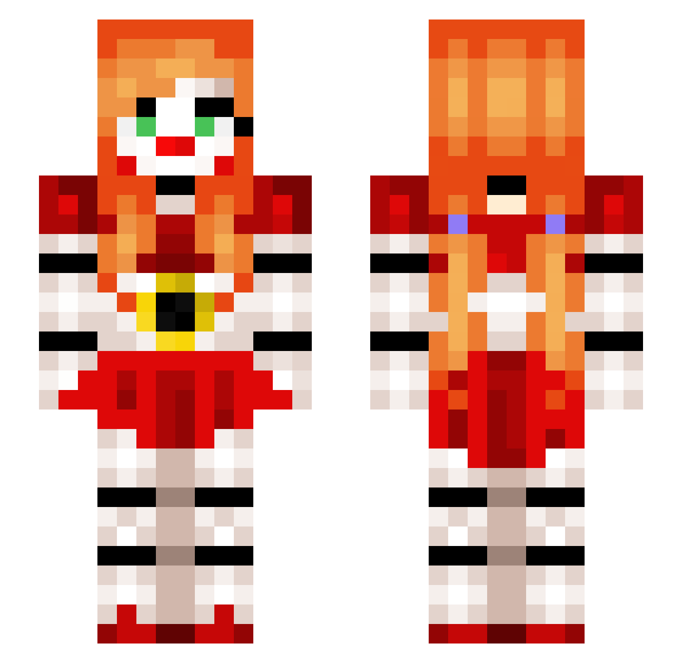JiaJule Minecraft skin, front and back view