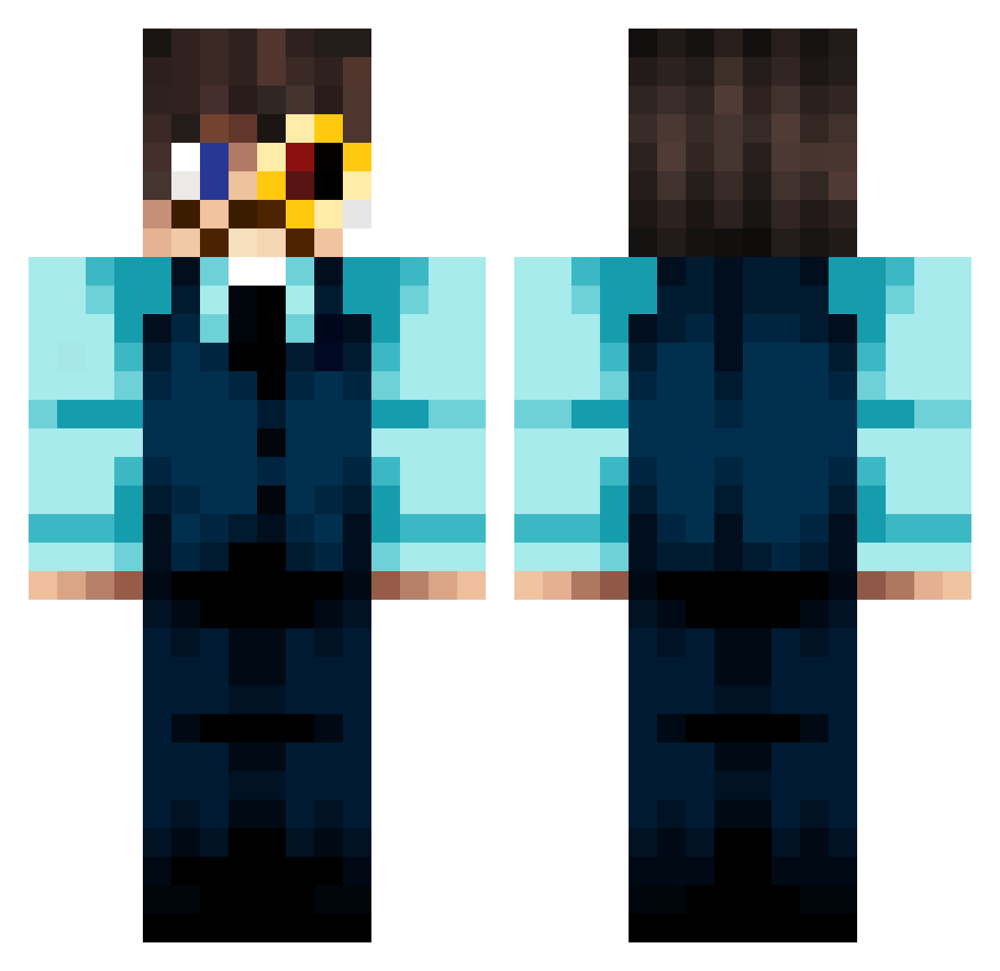 D1noGL Minecraft skin, front and back view
