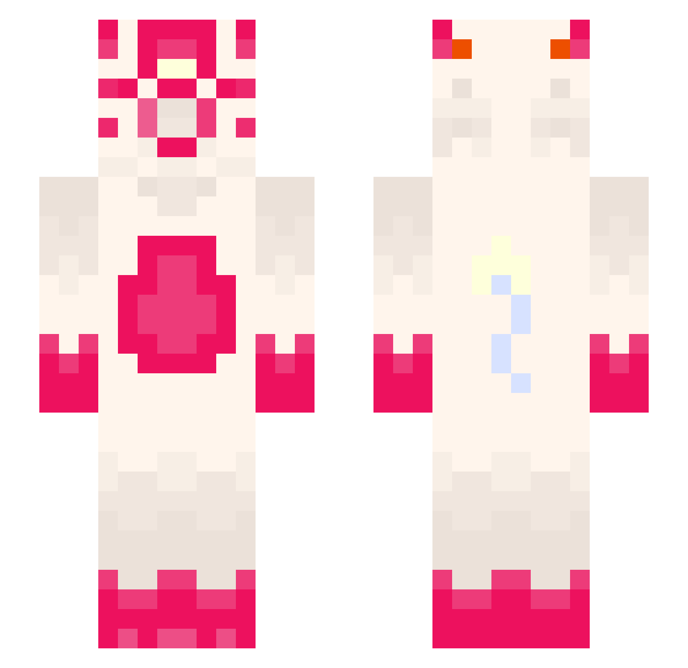 Phyn1cal Minecraft skin, front and back view