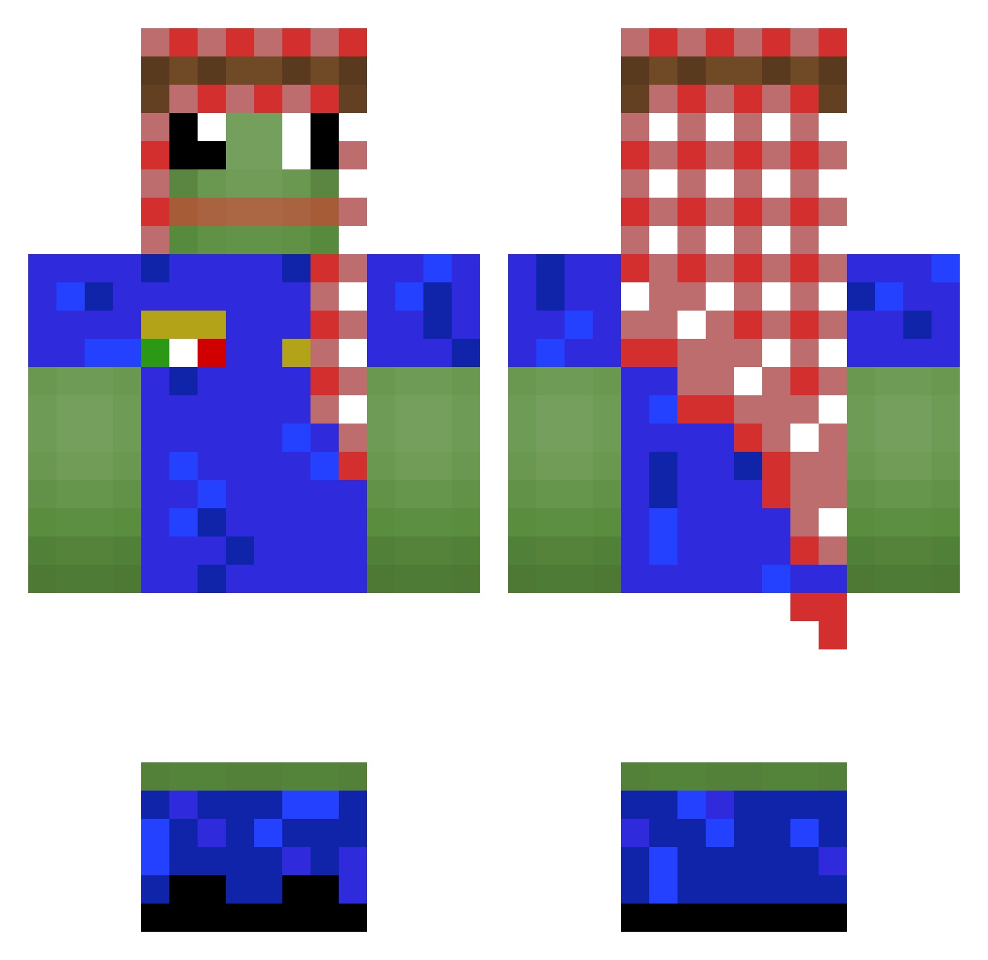 waaacala Minecraft skin, front and back view