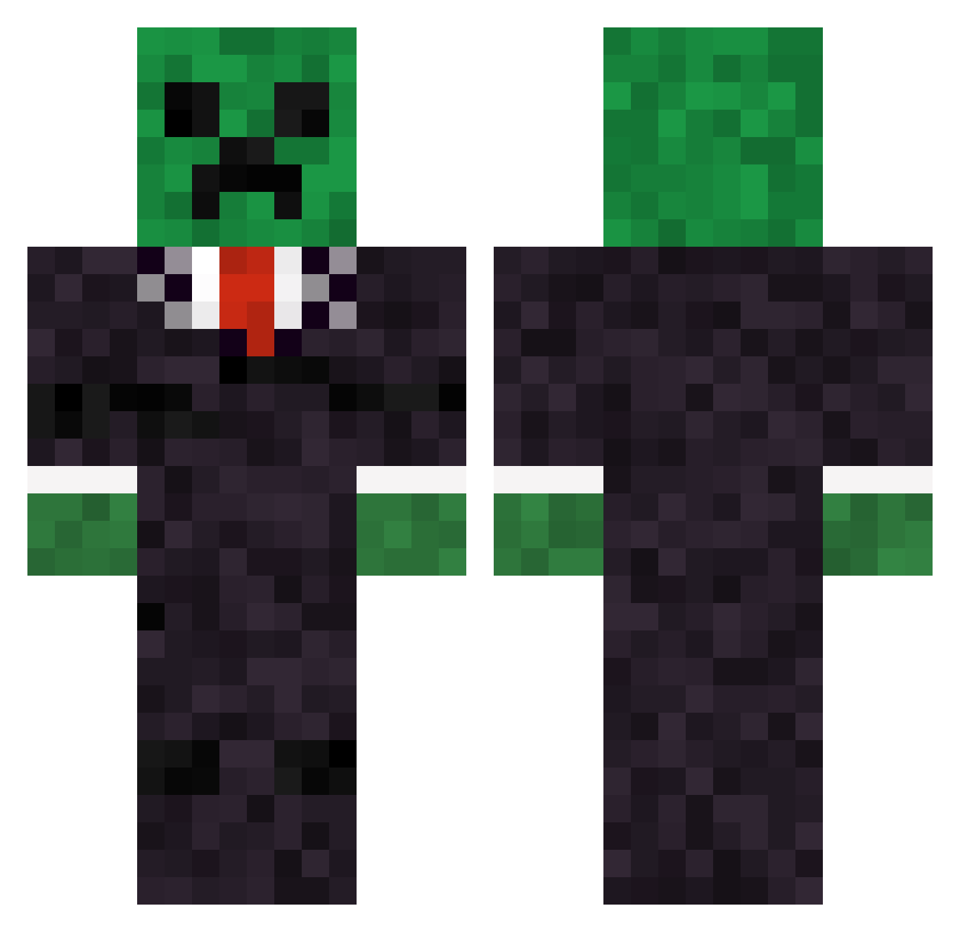 Schinus Minecraft skin, front and back view