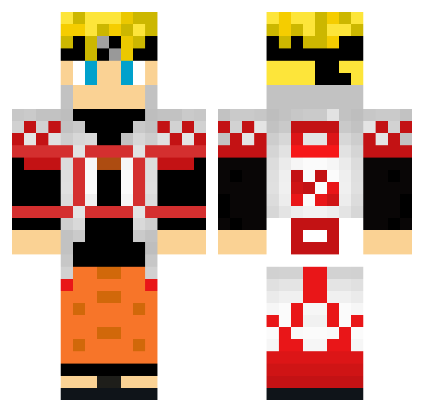 yujizy Minecraft skin, front and back view