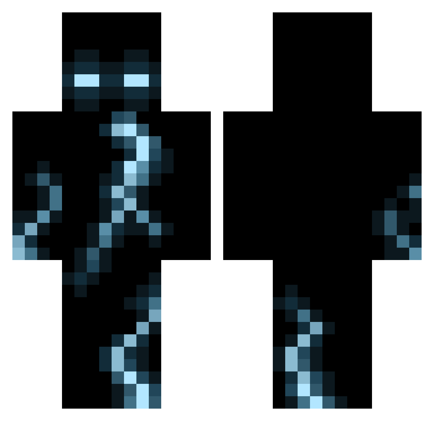 Arcticzz Minecraft skin, front and back view
