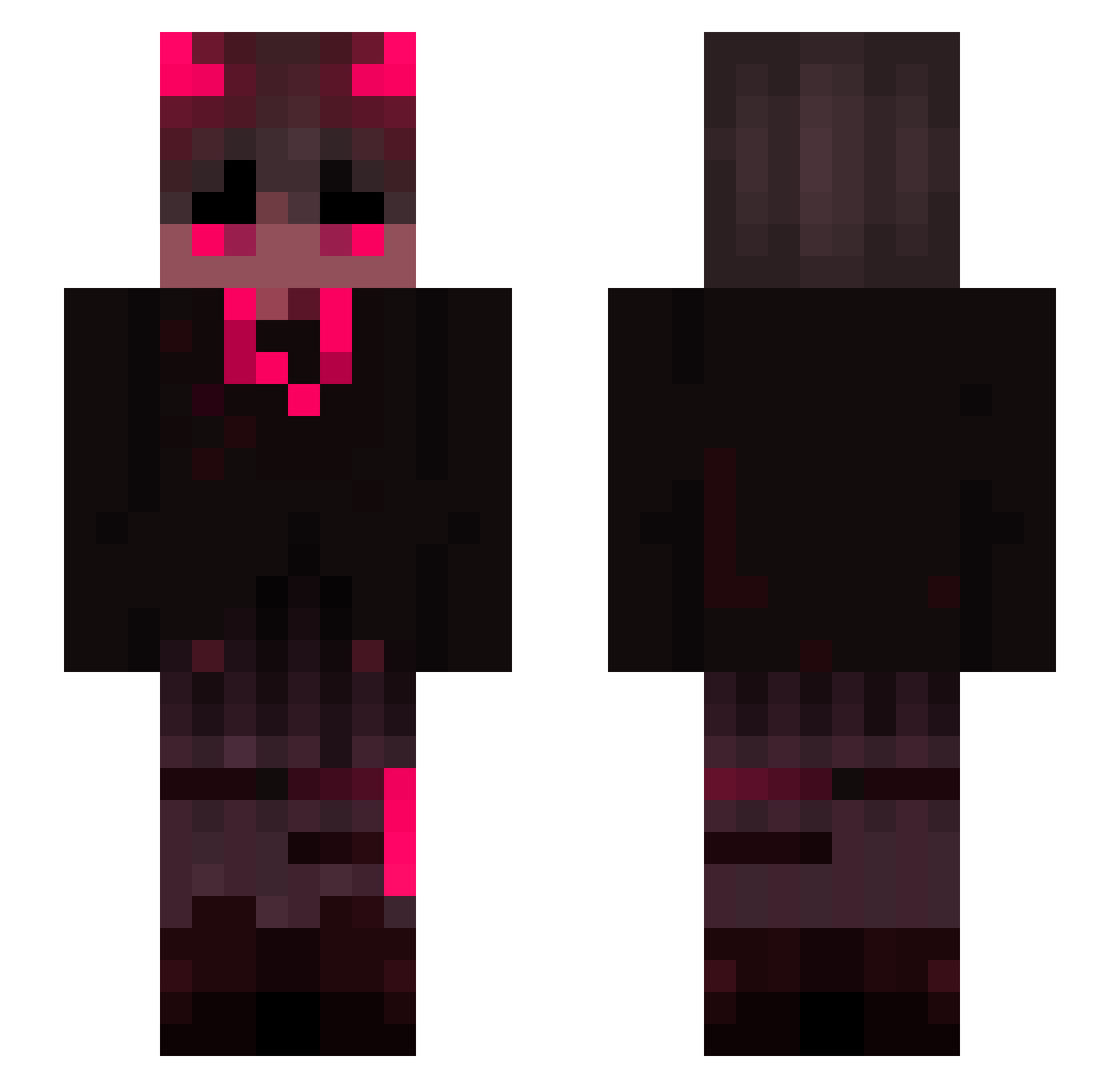 SpicyFluppy Minecraft skin, front and back view