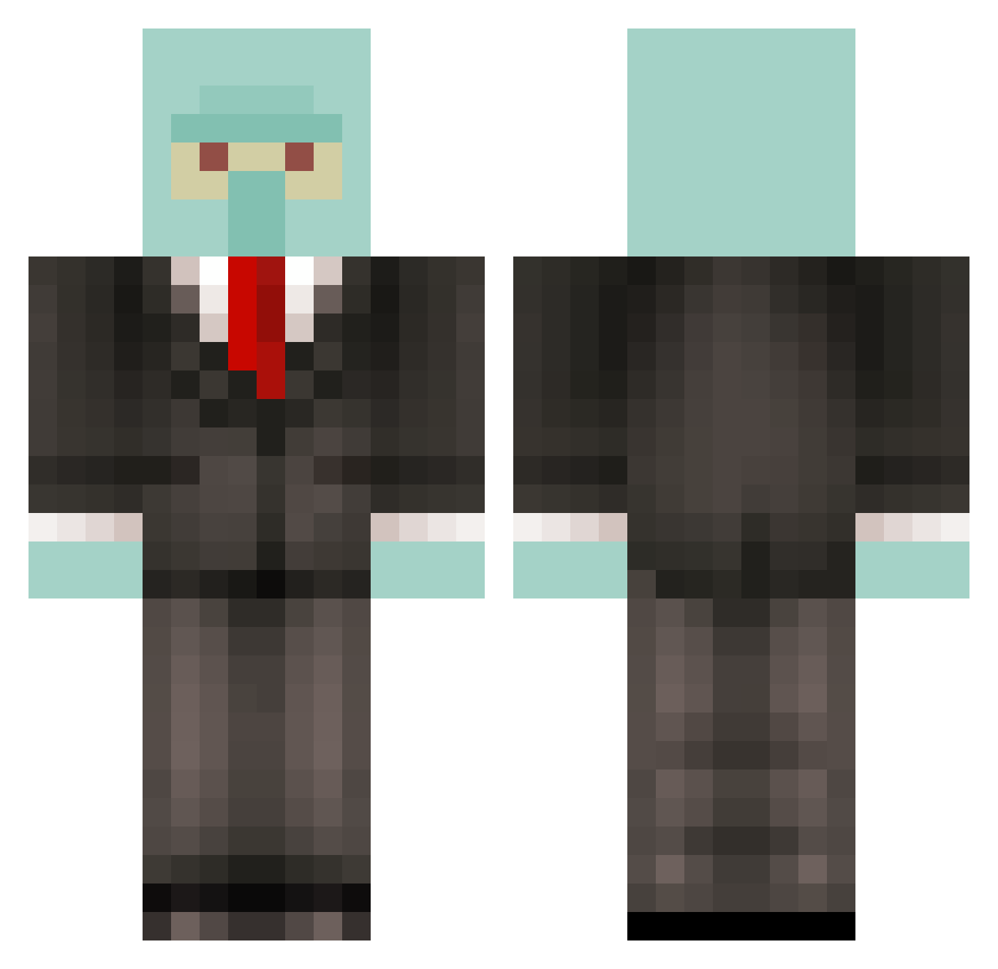 hhqt Minecraft skin, front and back view