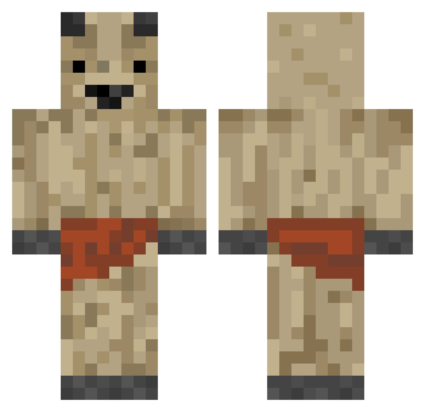 Envianne Minecraft skin, front and back view