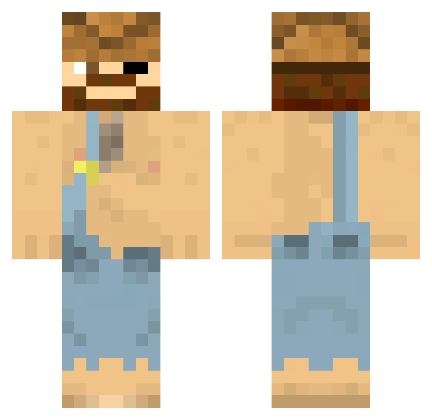 cellarman Minecraft skin, front and back view