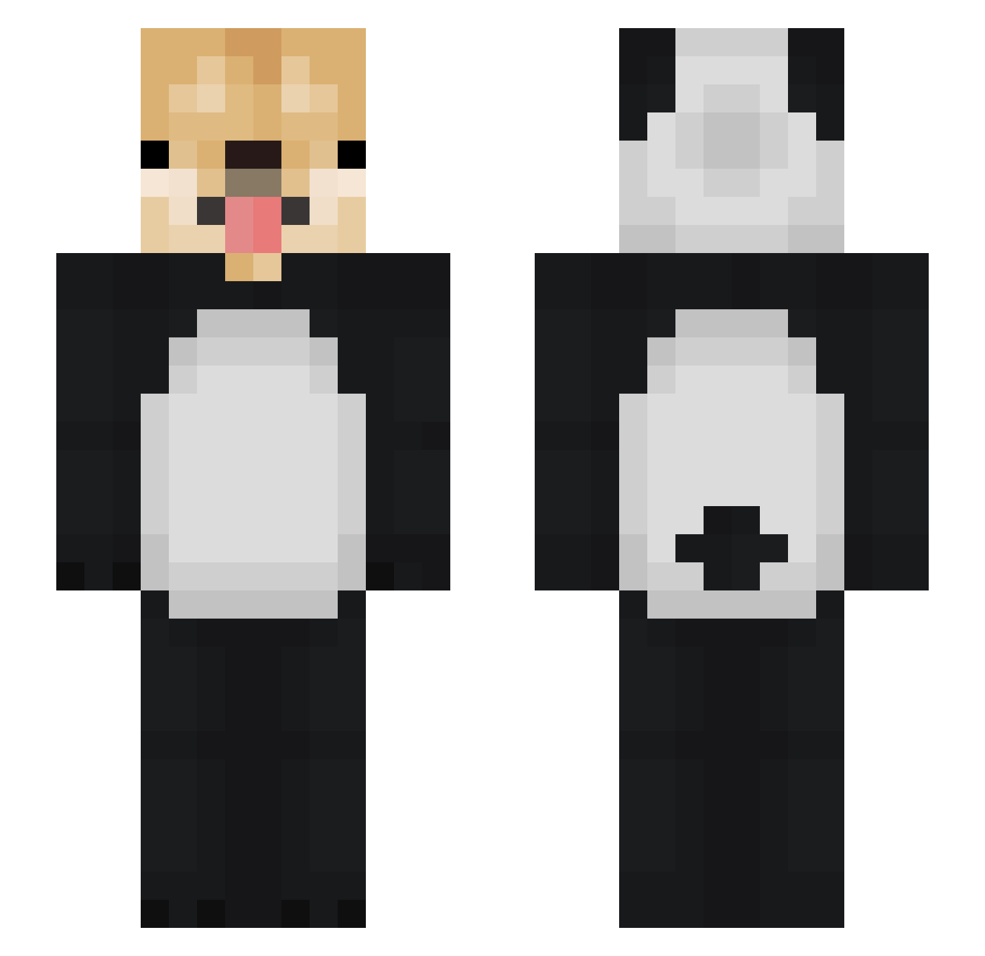 VELVET100 Minecraft skin, front and back view