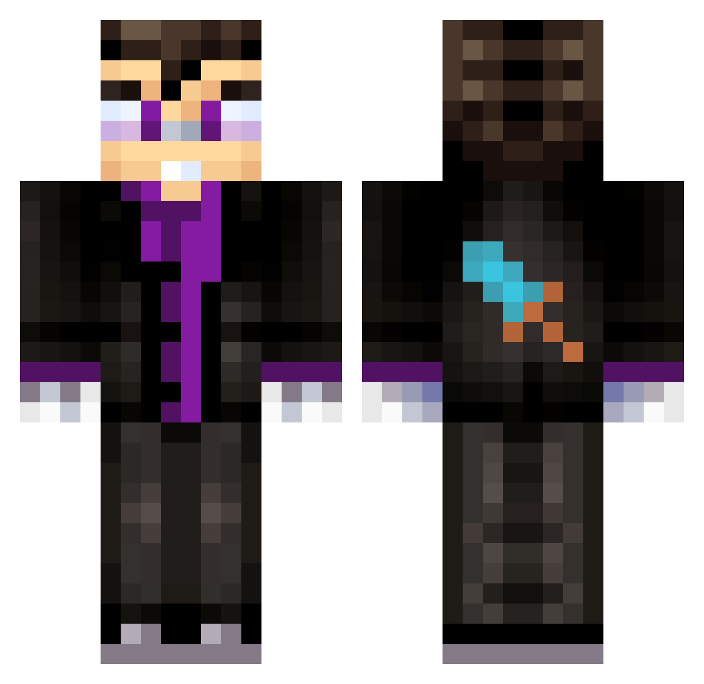 dvik4 Minecraft skin, front and back view