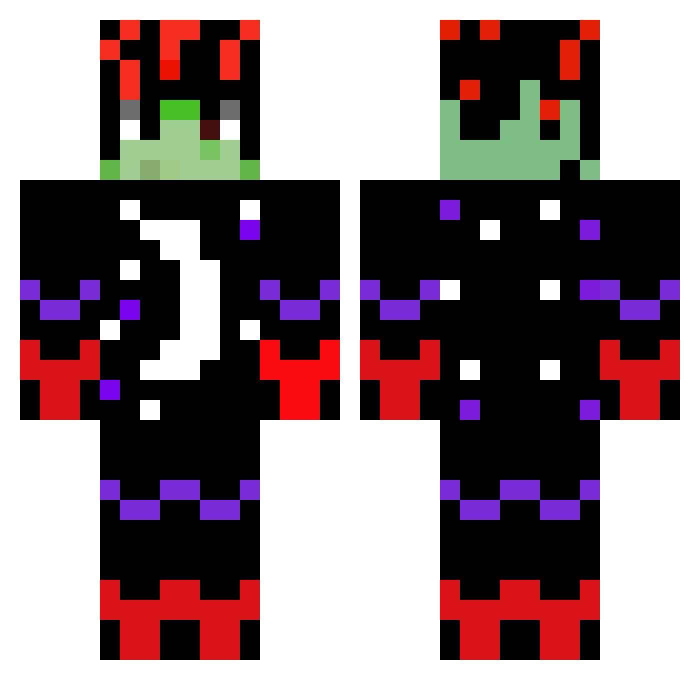 LazersGaming Minecraft skin, front and back view