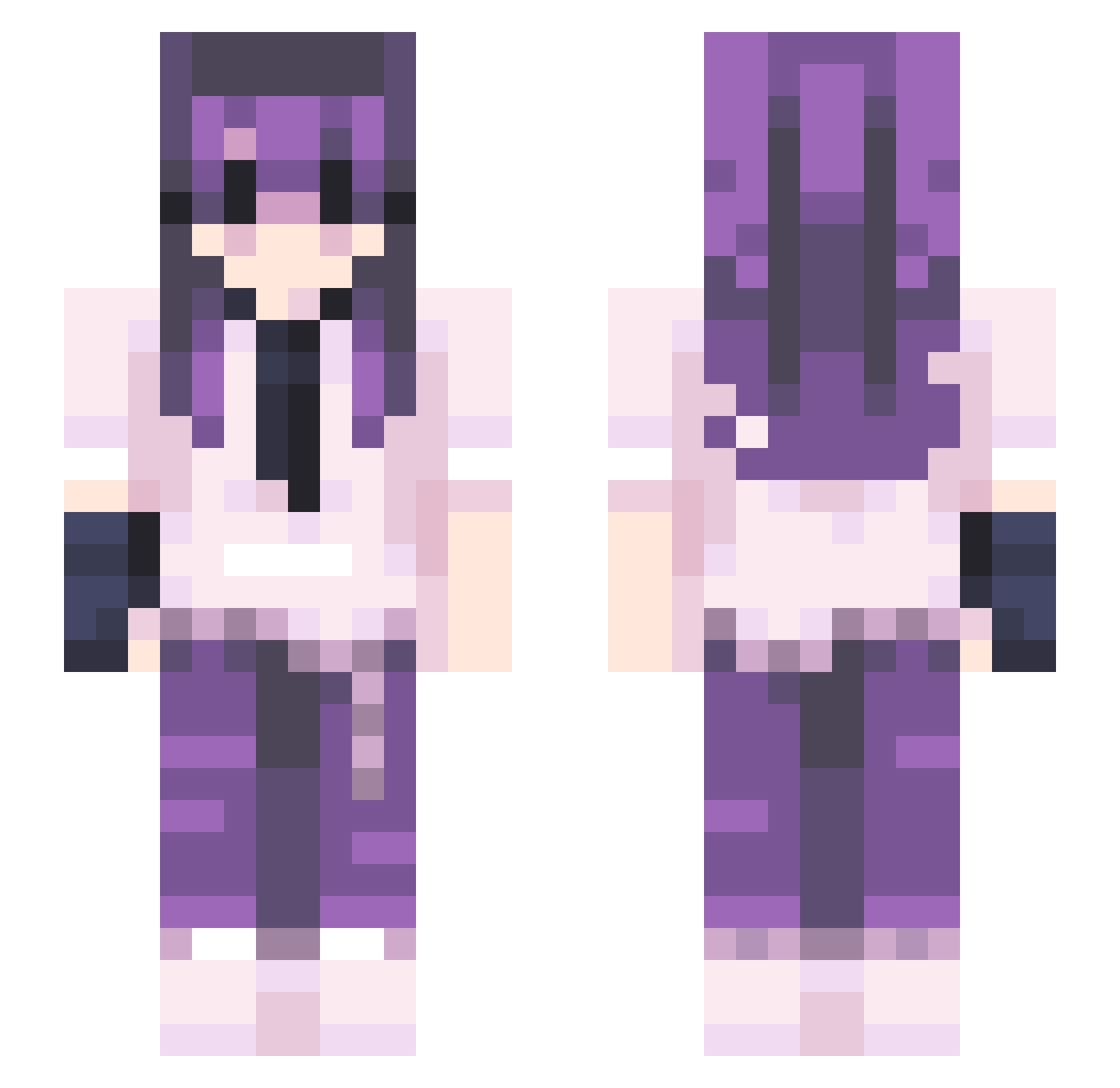 narky Minecraft skin, front and back view