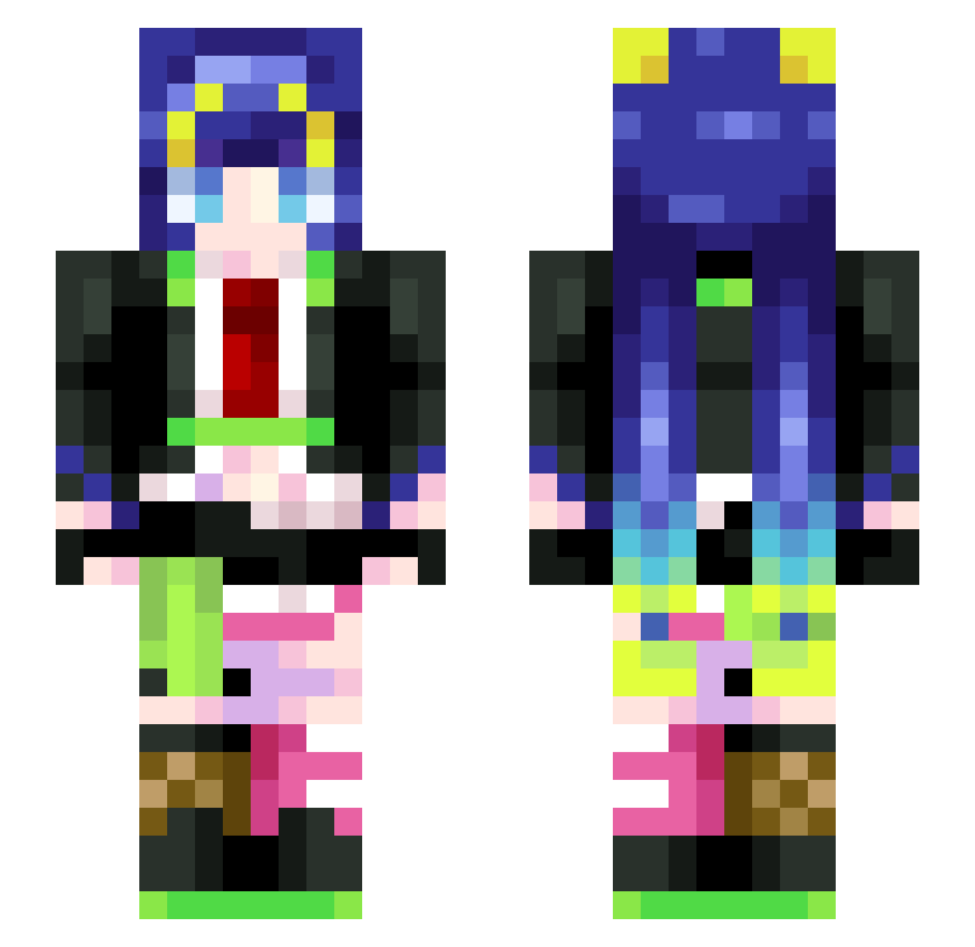 Phyllaa Minecraft skin, front and back view