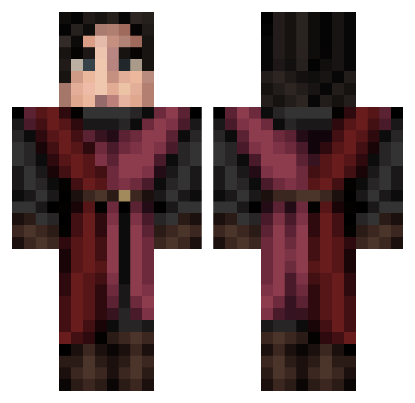 Gwyn Minecraft skin, front and back view