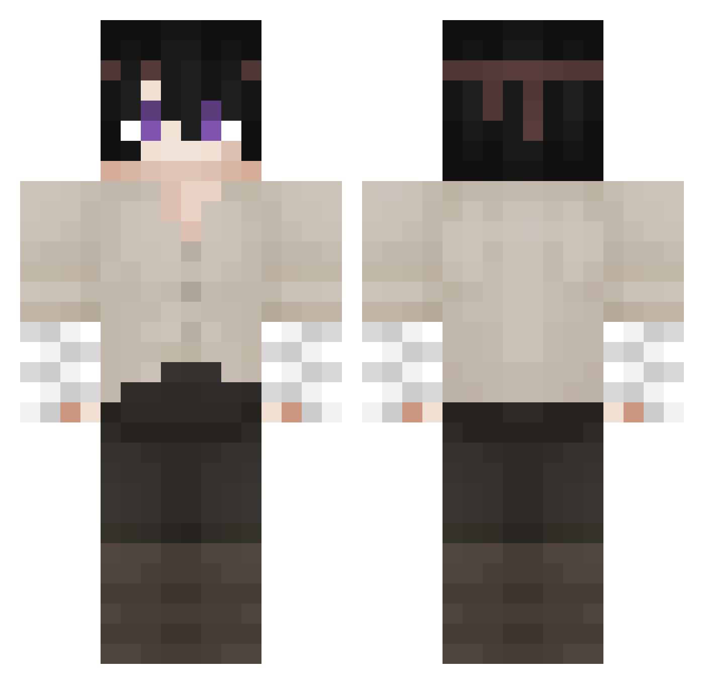Zero_Sixxer Minecraft skin, front and back view
