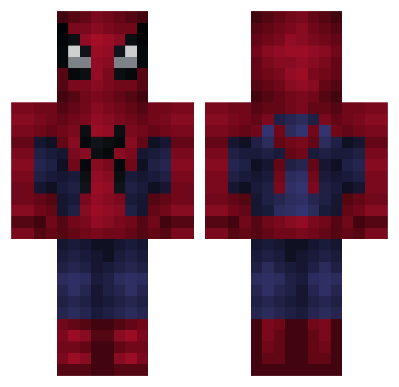PlicatedZak Minecraft skin, front and back view