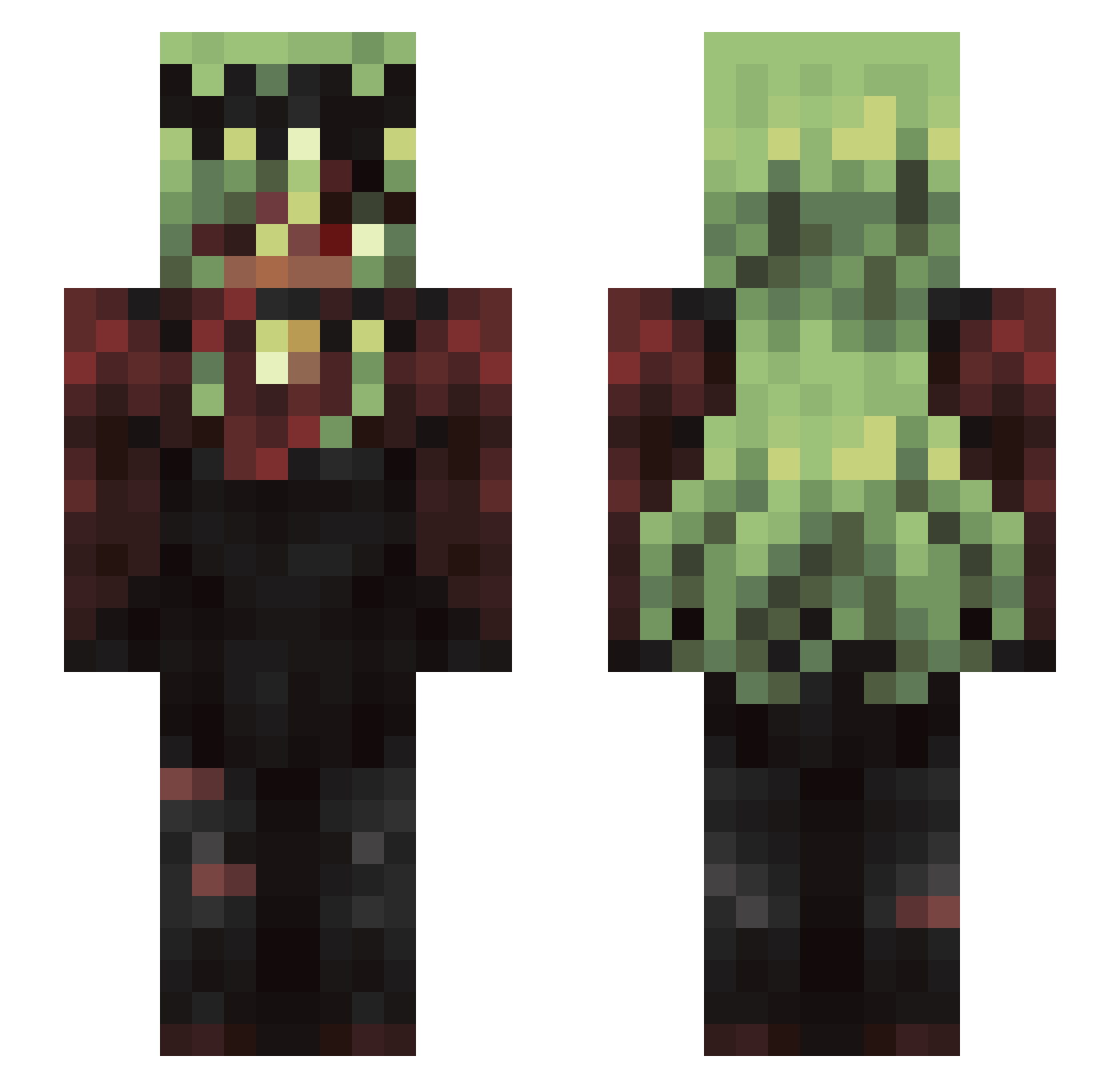 Eldayla Minecraft skin, front and back view