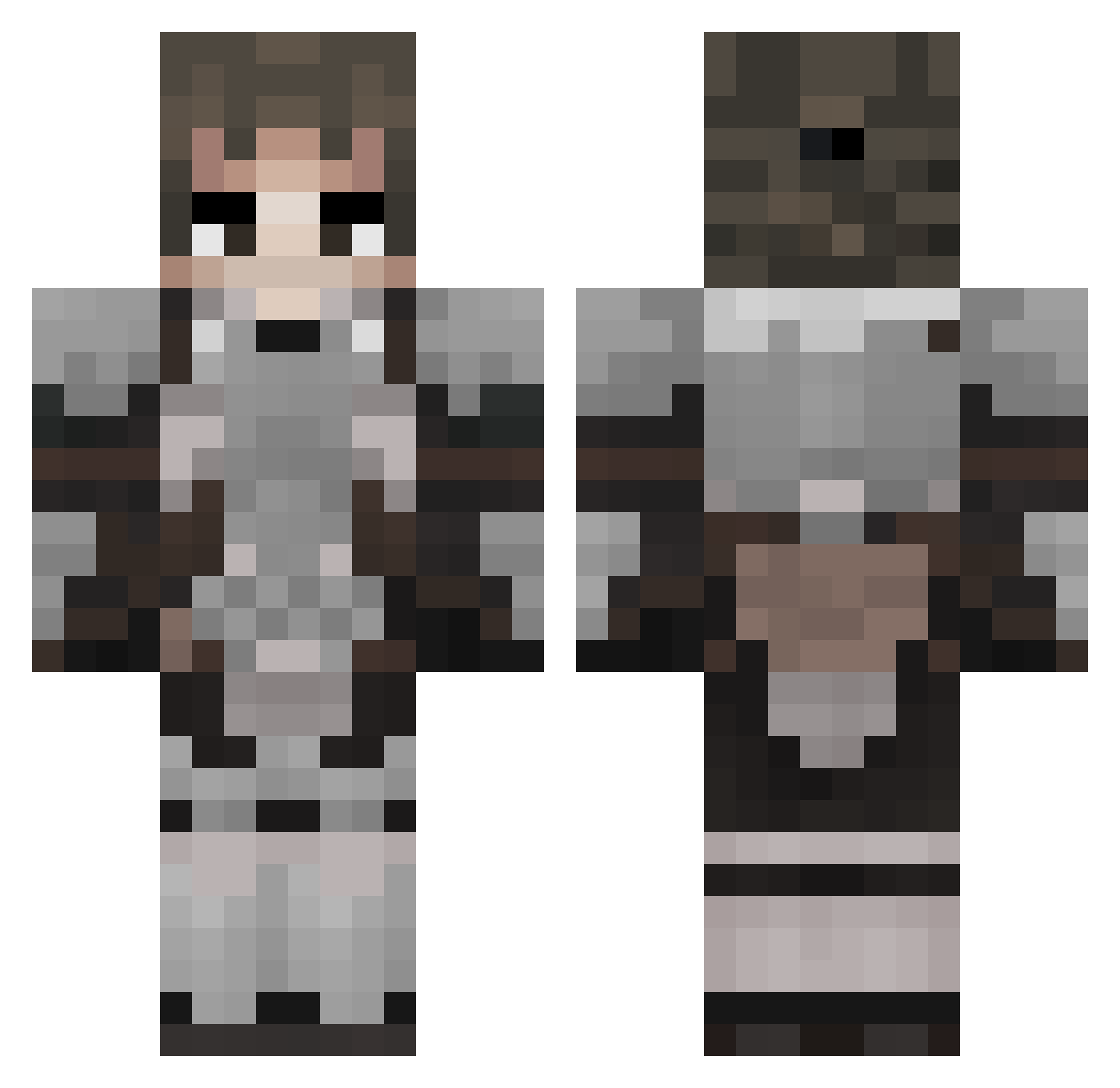 TheNiutek Minecraft skin, front and back view