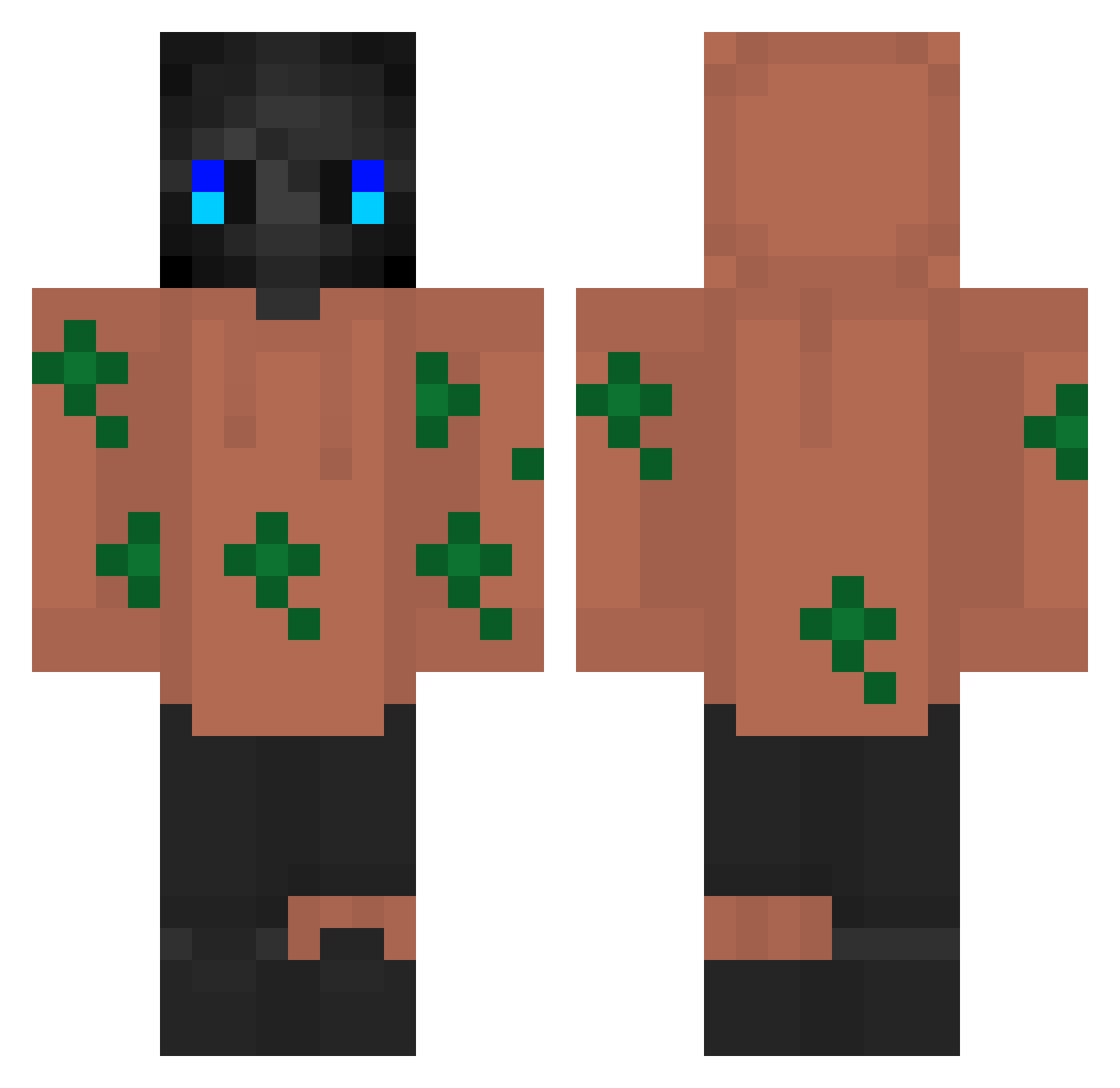 DerHans Minecraft skin, front and back view