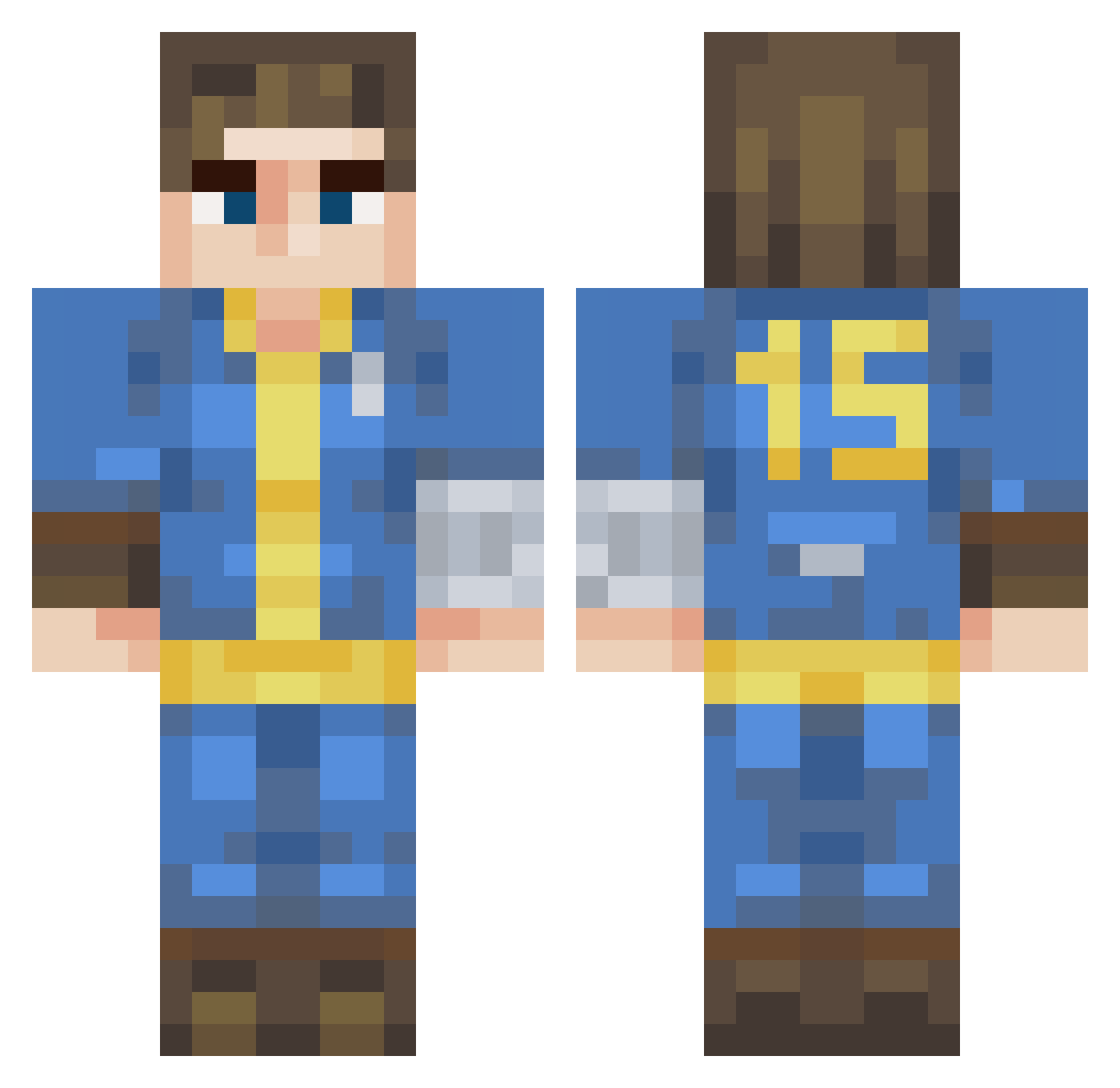 UnmellowMello Minecraft skin, front and back view