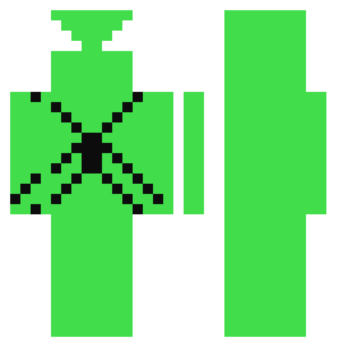 Zanya8bit Minecraft skin, front and back view