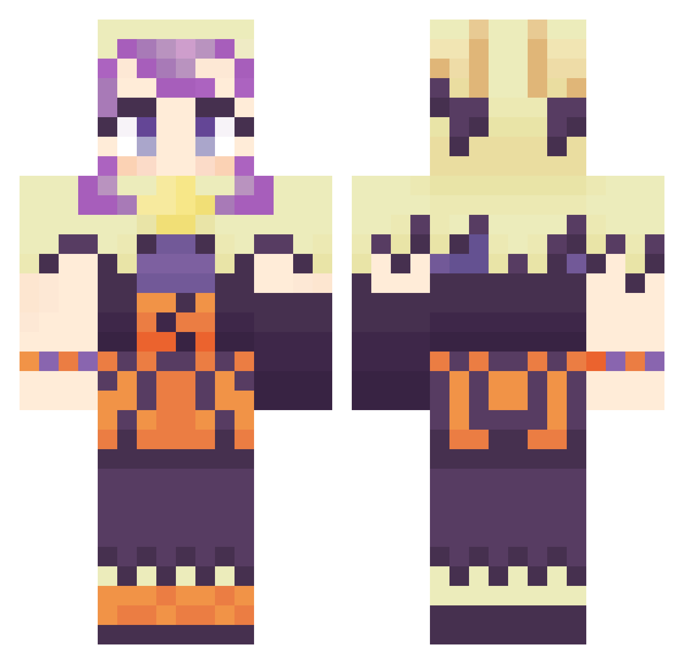 BallinBee727 Minecraft skin, front and back view