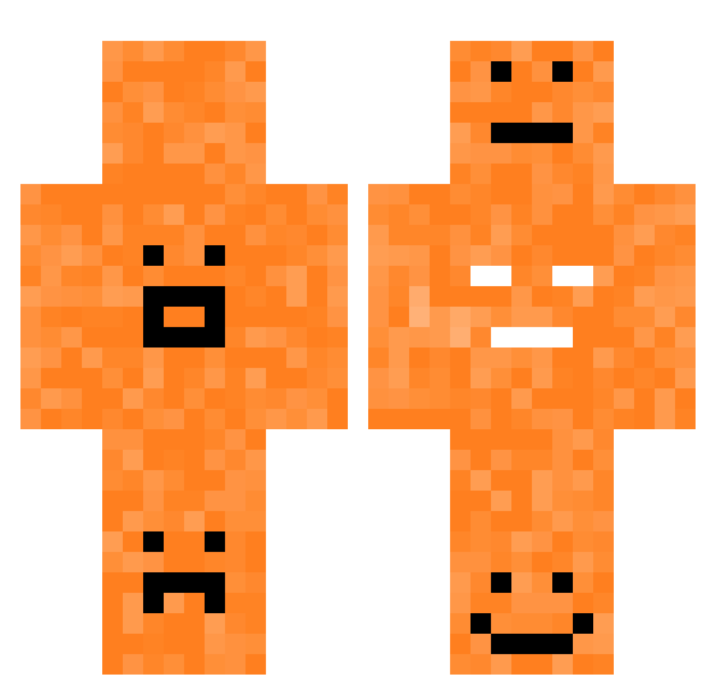 Sunscreen Minecraft skin, front and back view