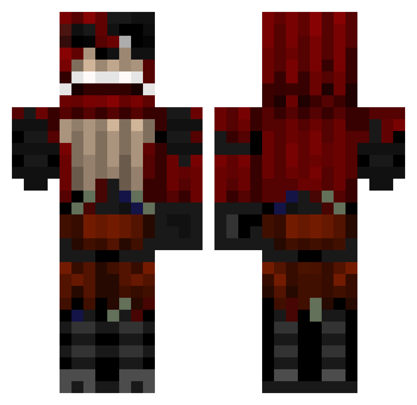 Felle010 Minecraft skin, front and back view