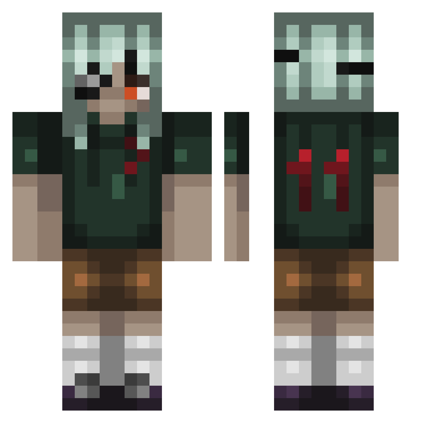 XavierZer0 Minecraft skin, front and back view