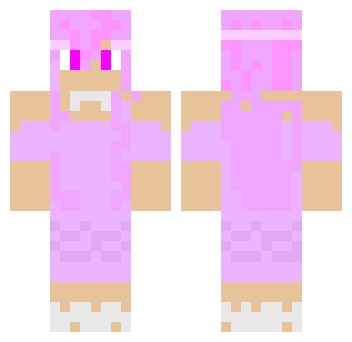 Quinella Minecraft skin, front and back view