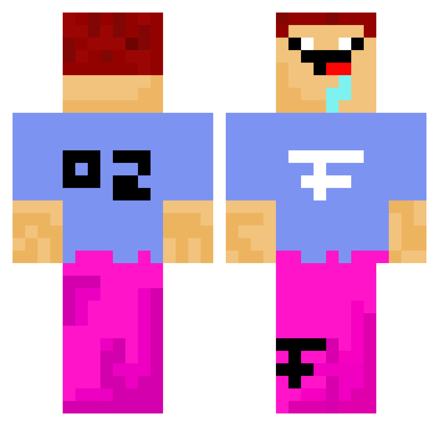 Bortyson Minecraft skin, front and back view
