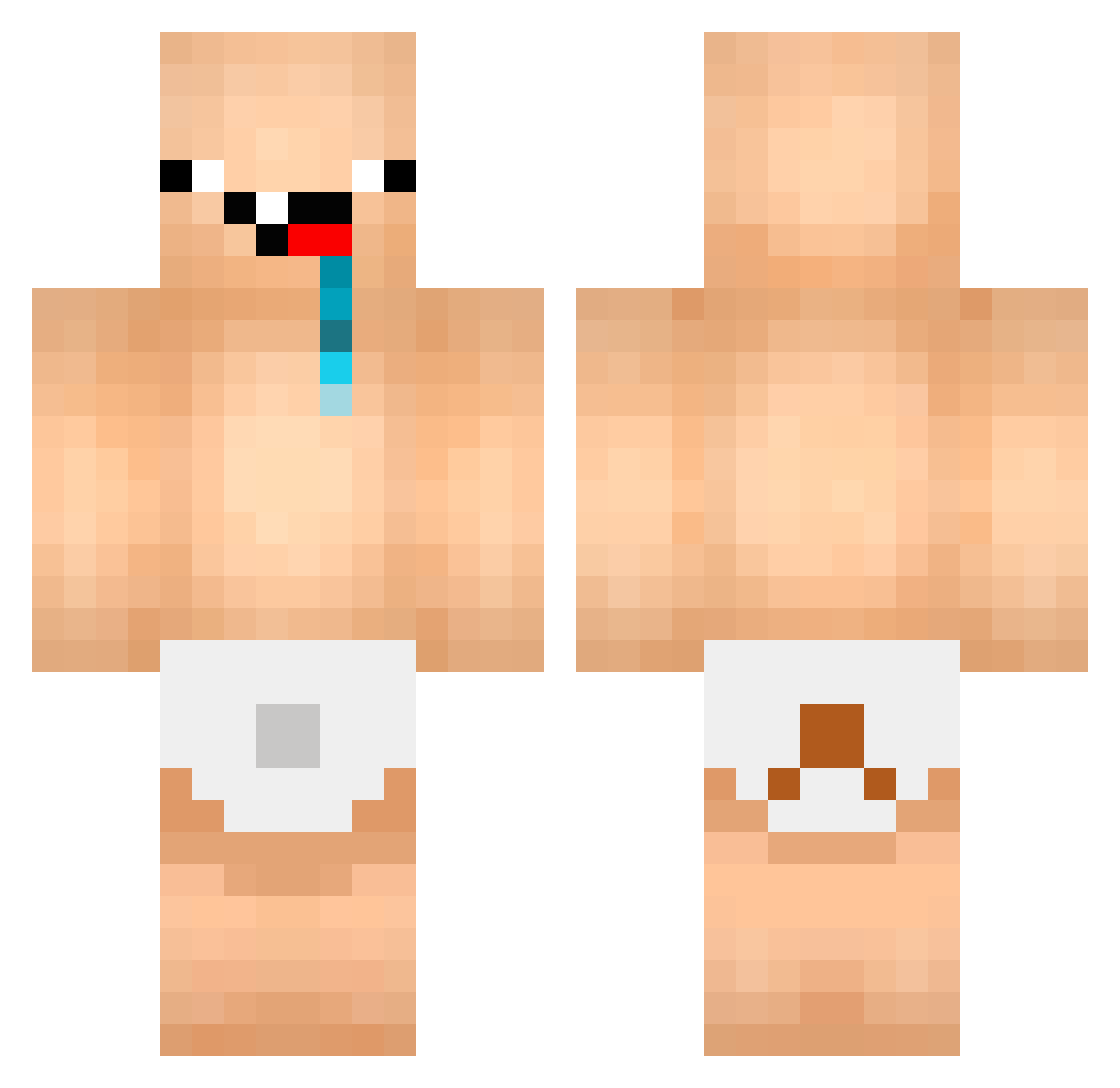 gamer3x3x Minecraft skin, front and back view