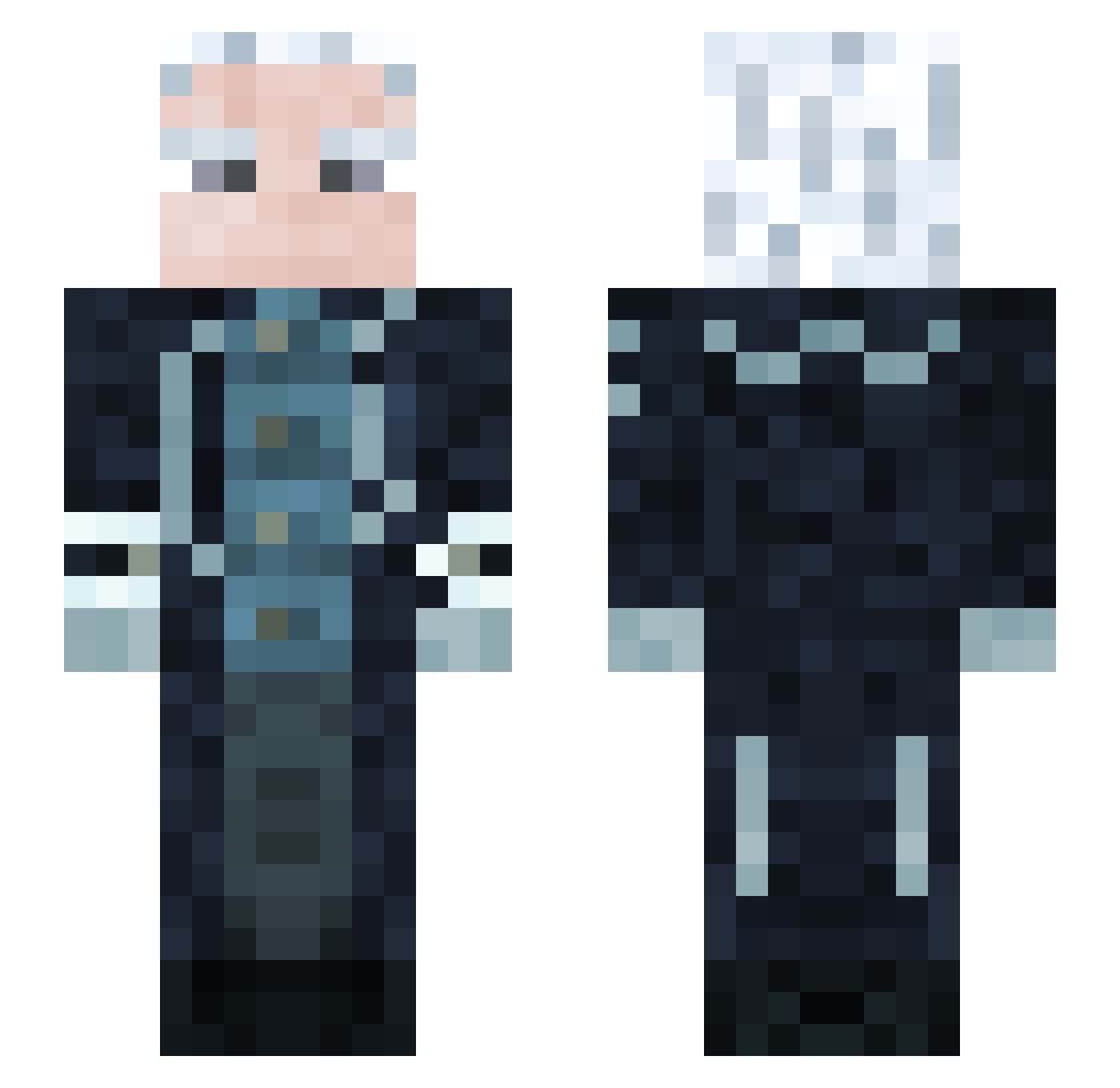 Rayhaan7 Minecraft skin, front and back view