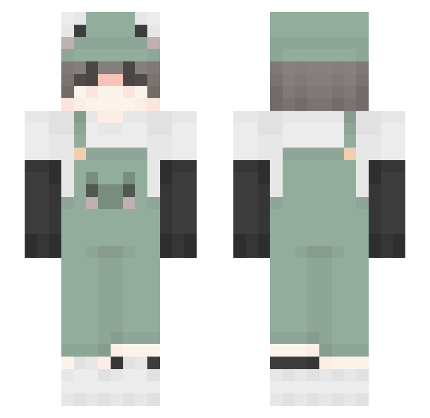 yesmynameisyes Minecraft skin, front and back view