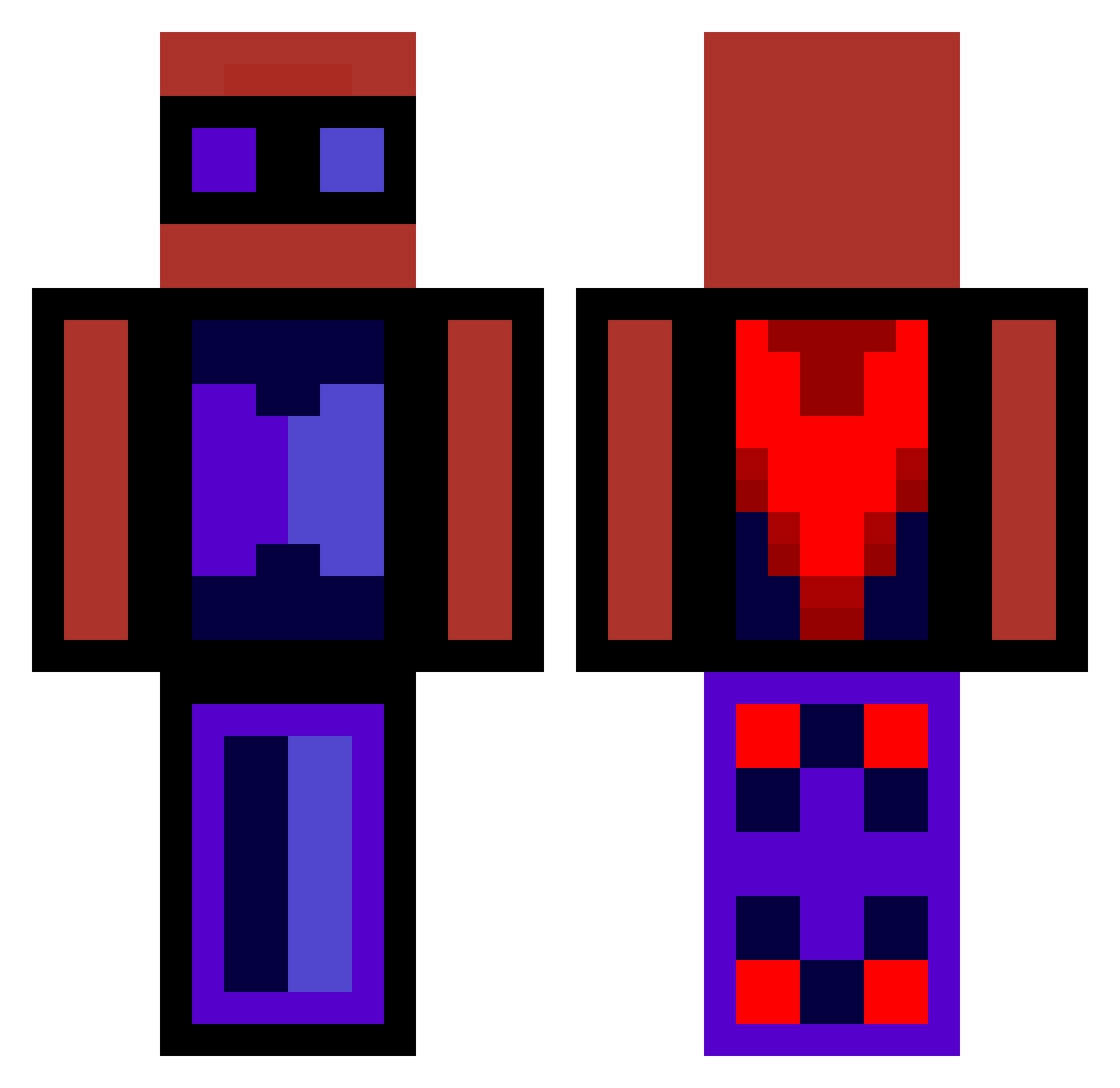 VoltoryMX Minecraft skin, front and back view