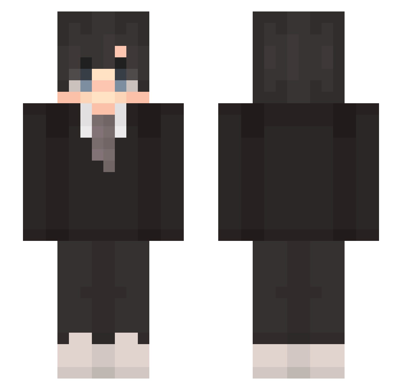 QJY_JAR Minecraft skin, front and back view