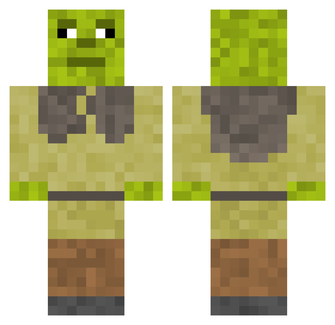 Vaccinium1 Minecraft skin, front and back view