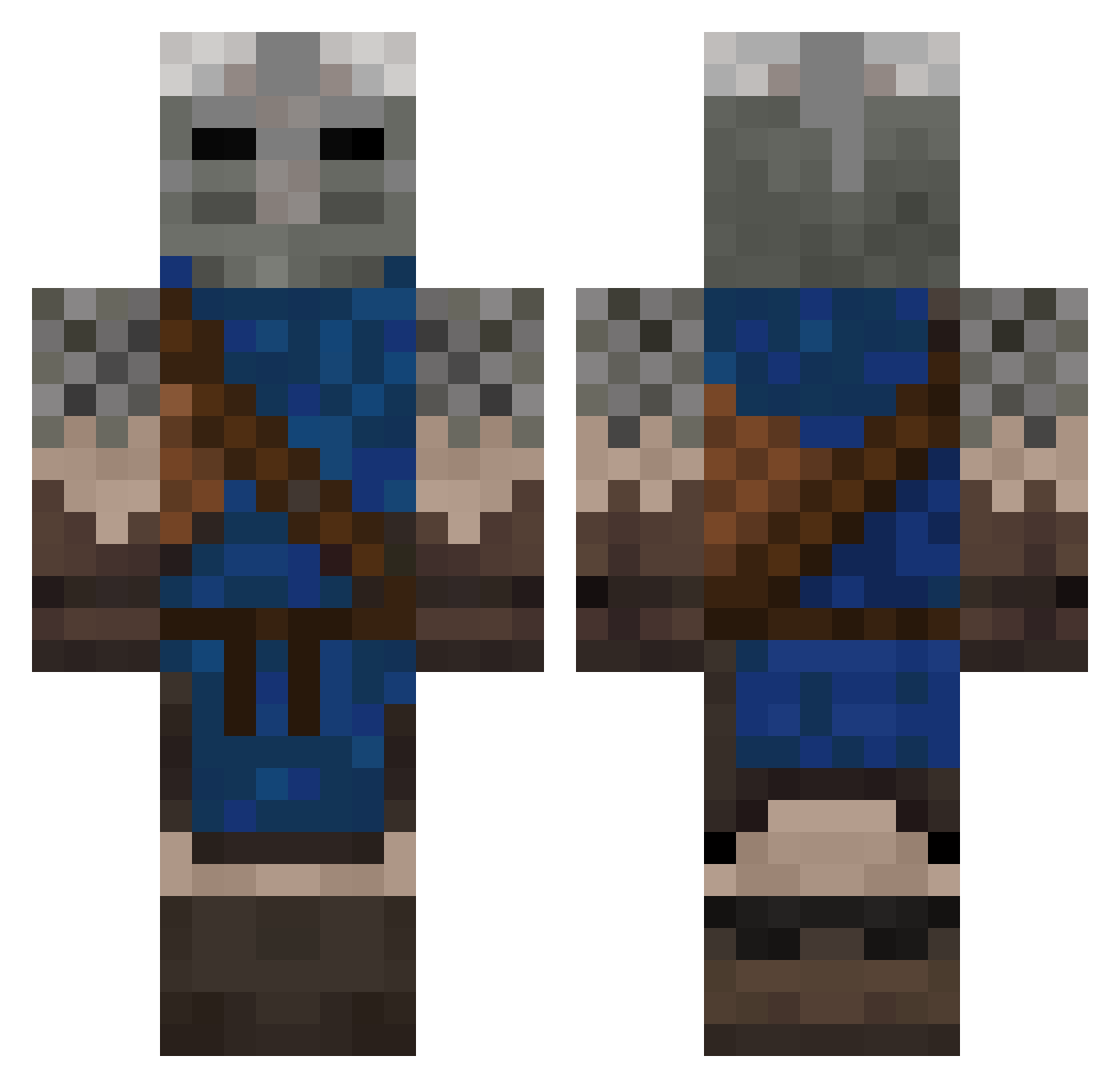 SyppOnBlocks Minecraft skin, front and back view