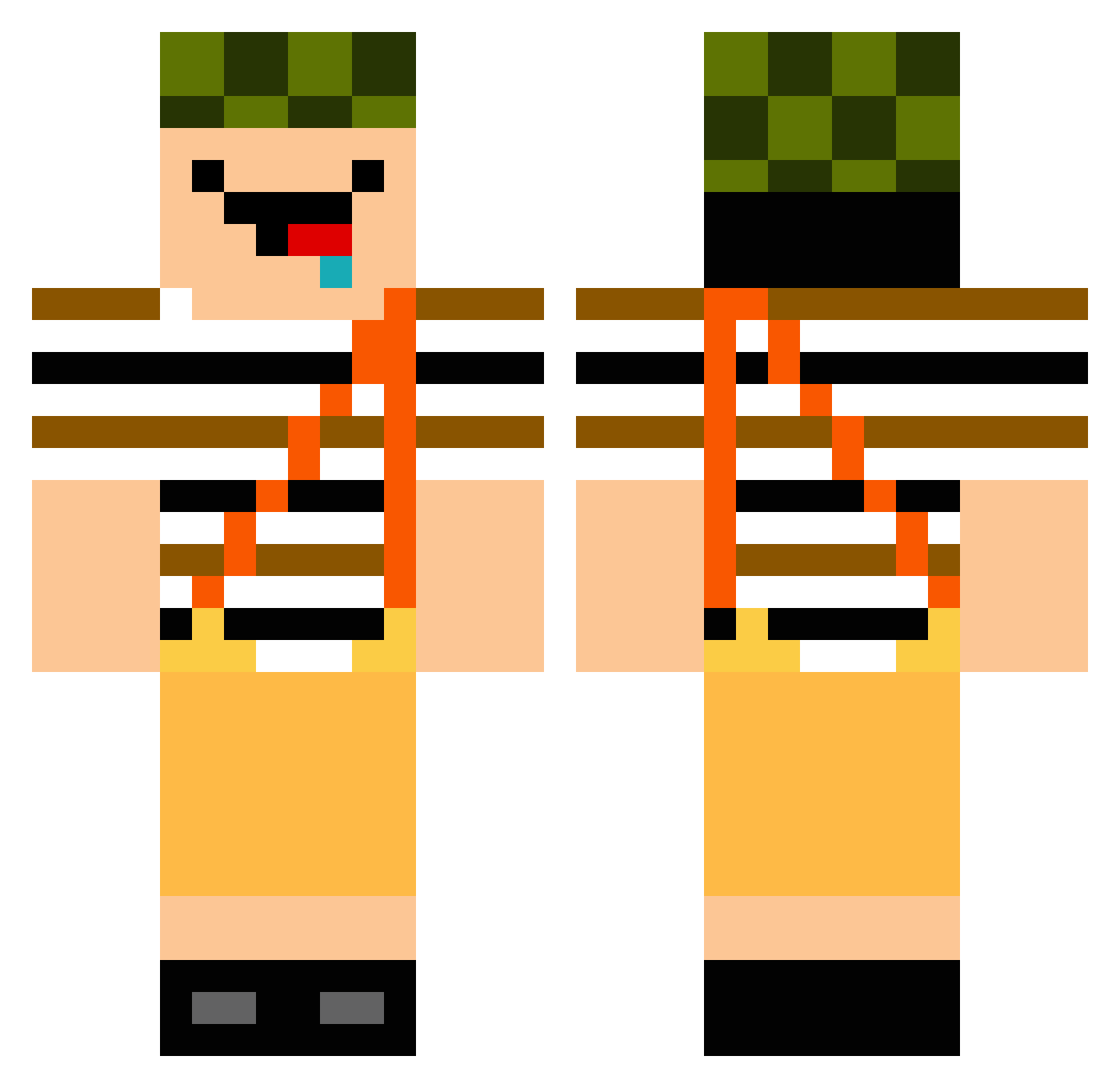 clopr3x Minecraft skin, front and back view