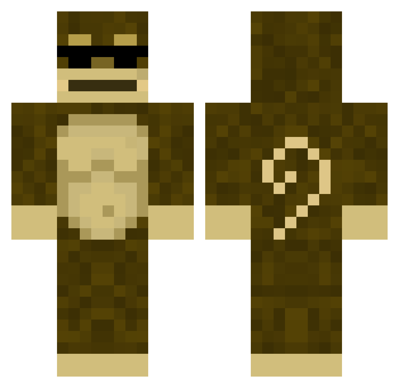 adricrack006 Minecraft skin, front and back view