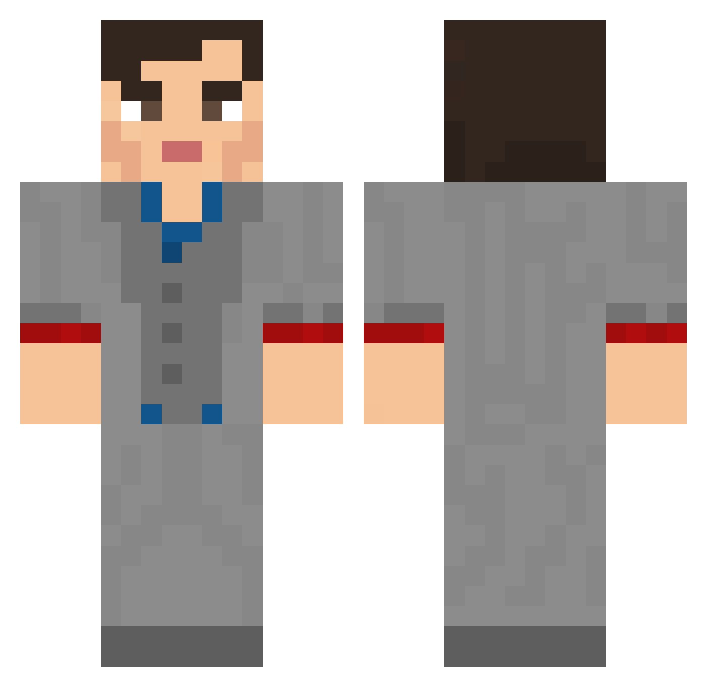 MastiBasti Minecraft skin, front and back view