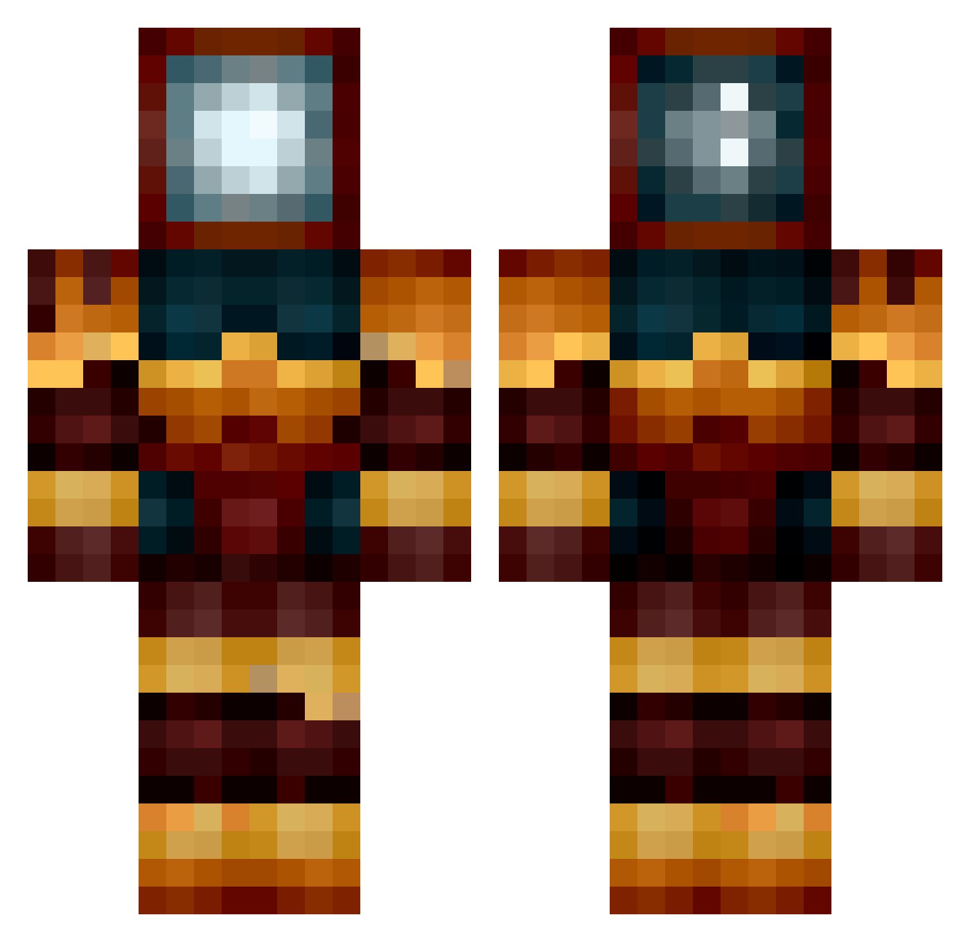 YouDash Minecraft skin, front and back view