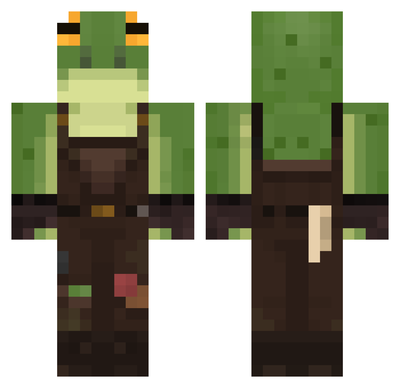 SimplyRusty Minecraft skin, front and back view