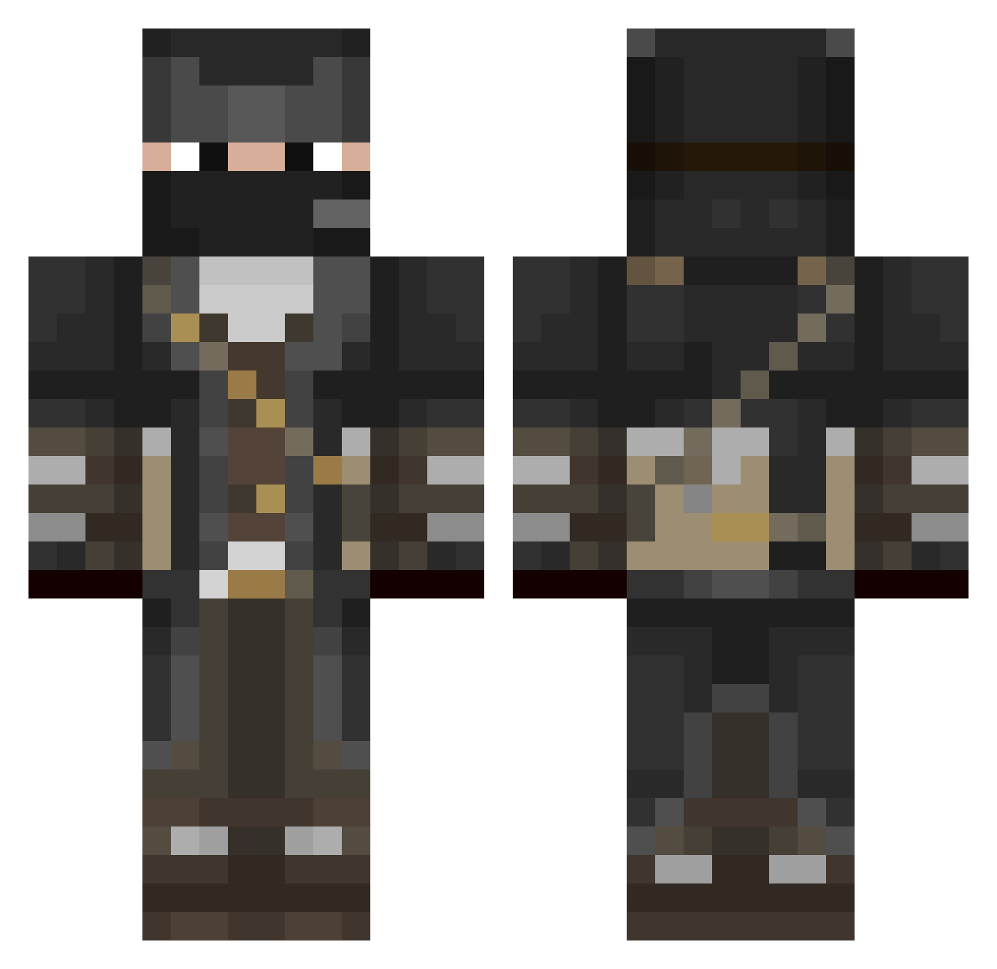 dynazzz Minecraft skin, front and back view