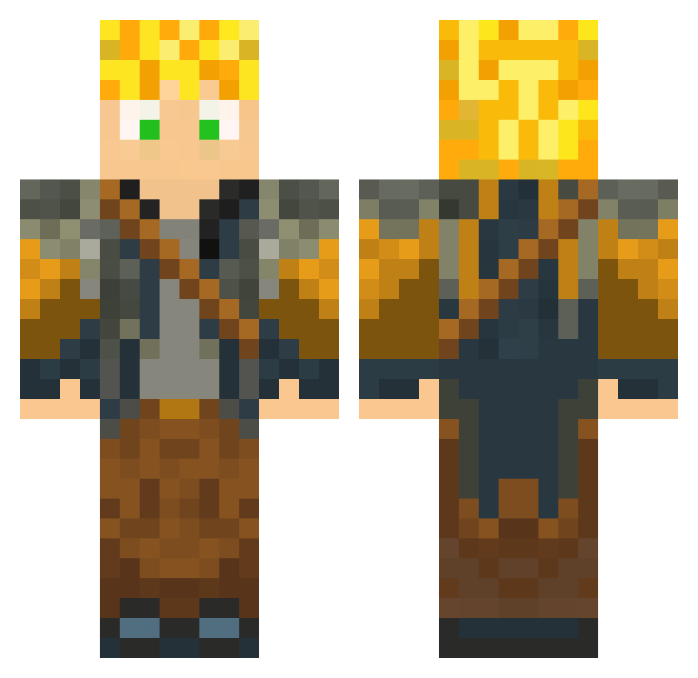 GWynne Minecraft skin, front and back view