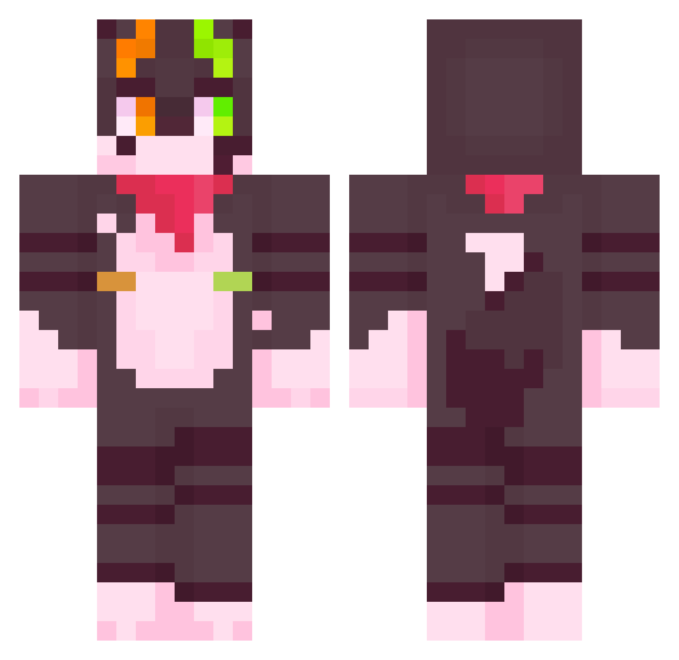 zwoozlez Minecraft skin, front and back view