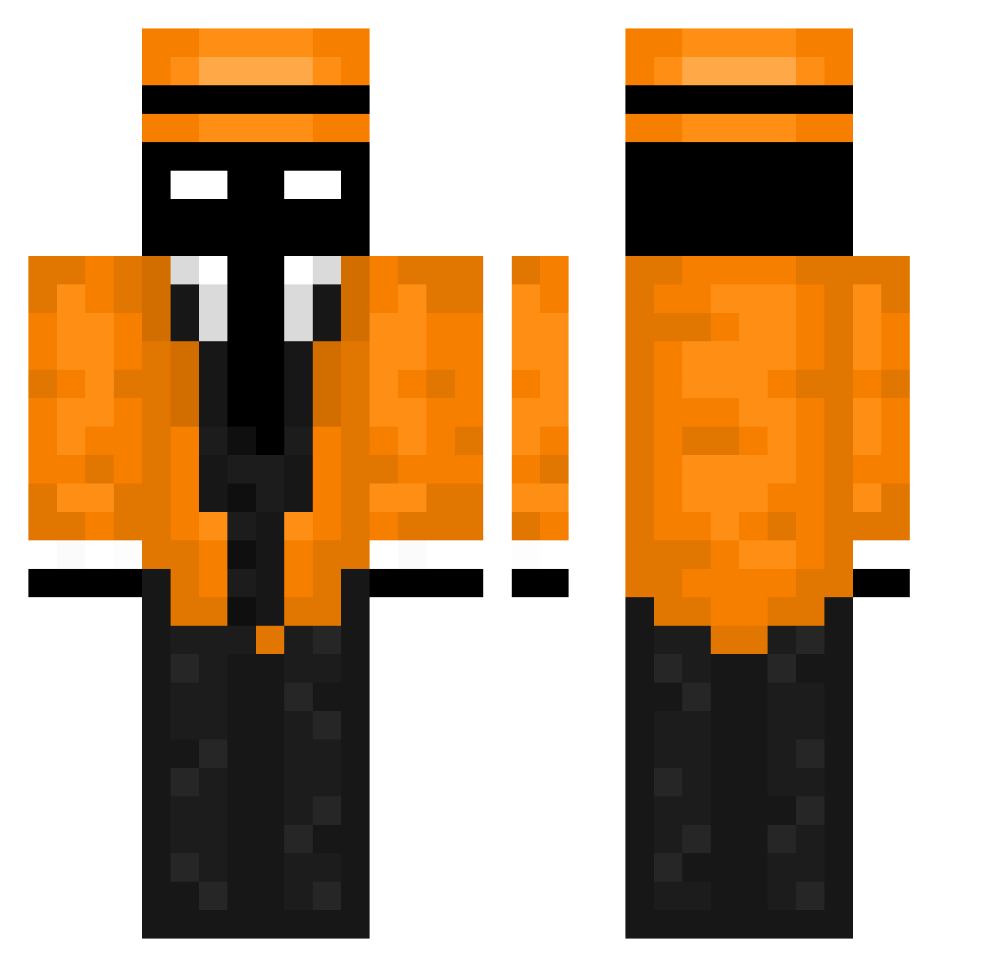 snipeher8 Minecraft skin, front and back view