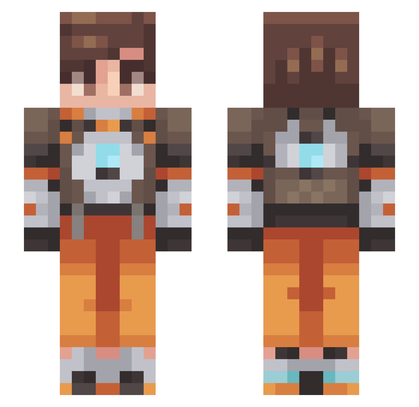 SnackFairy Minecraft skin, front and back view