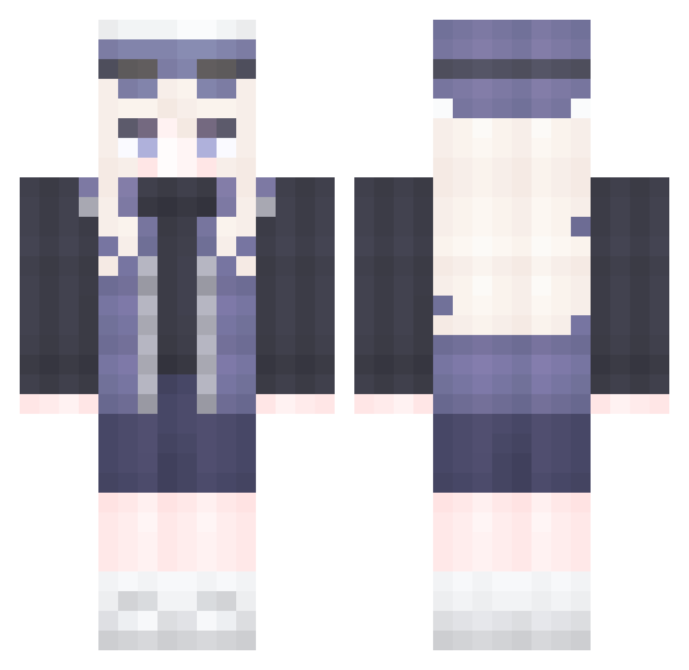 yxili Minecraft skin, front and back view